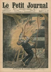 Un campanero golpeado por un rayo, ilustración de 